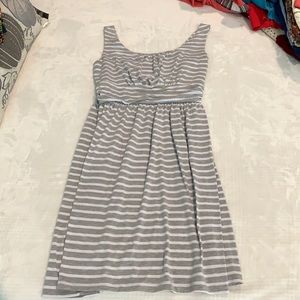Gray and white stripe contain dress